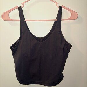 Purple athletic tank top with build in bra